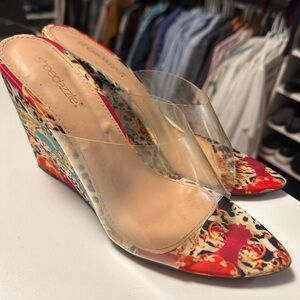 Shoe Dazzle Multicolor Patterned Wedges